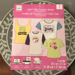 June Tailor Light T-Shirt Transfer Sheets Set of 3 Sheets NWT